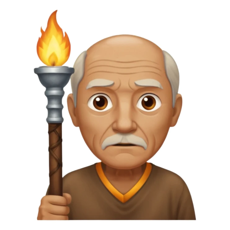 brown shirt old man The torchbearer sticker