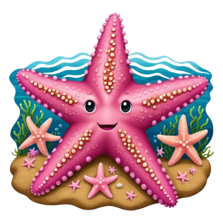 Pink star fish sticker