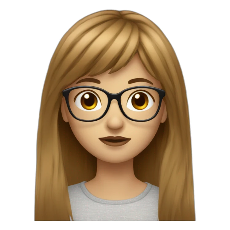 wthite-brown-hair-girl-with-glasses-and-fringe sticker