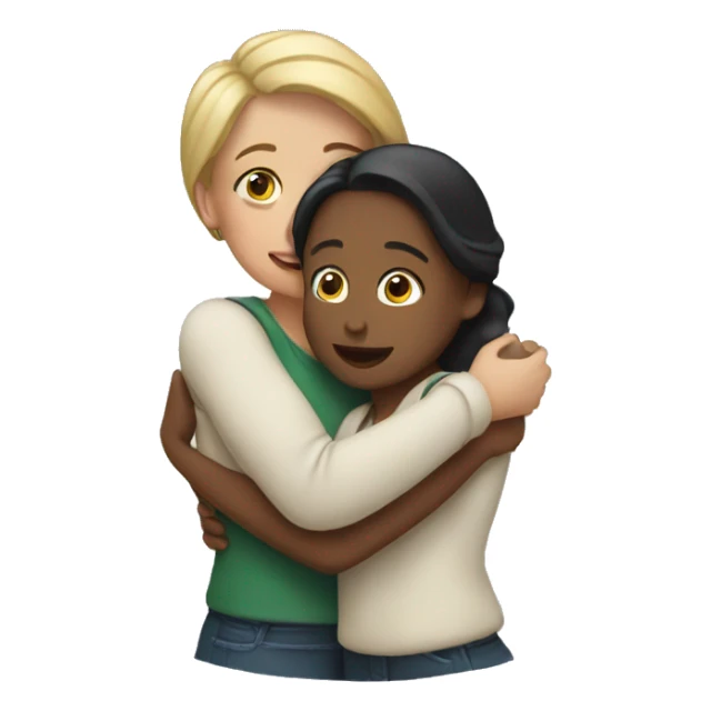 women hug sticker