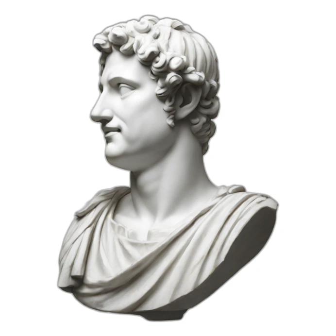 roman bust made of marble, portrait sticker