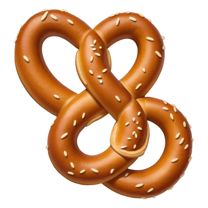 Old school simple pretzel emoji vintage style sticker