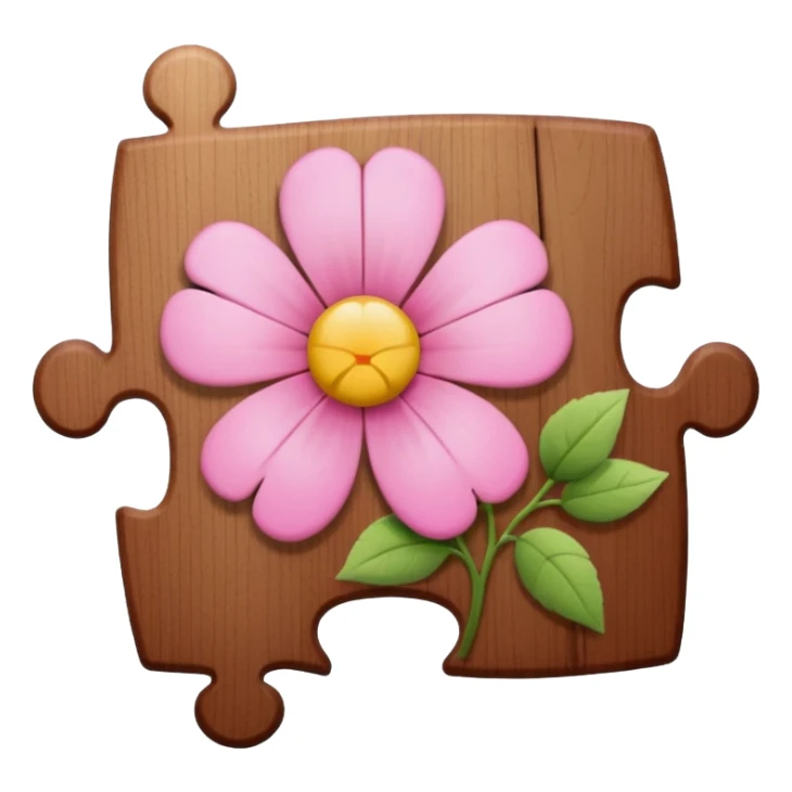 One piece of the puzzle + flower sticker