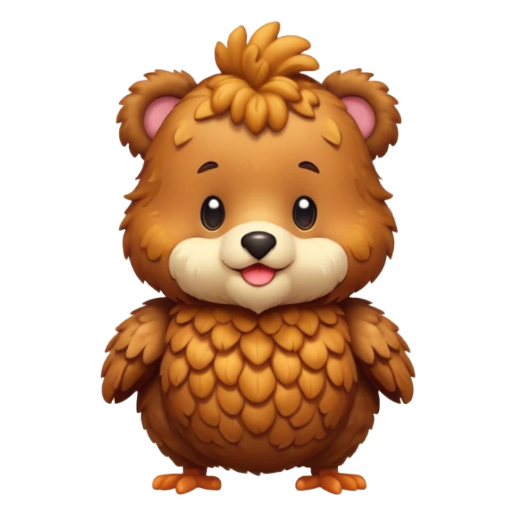 Chicken bear with curly hair sticker