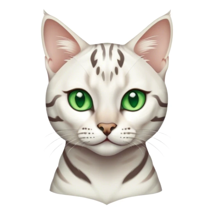 white bengal cat with green eyes sticker