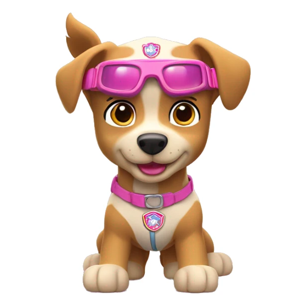 tan cockapooPaw patrol skye with pink goggles  sticker