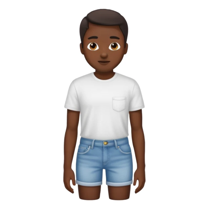 Black remake wearing white tee and jean shorts sticker