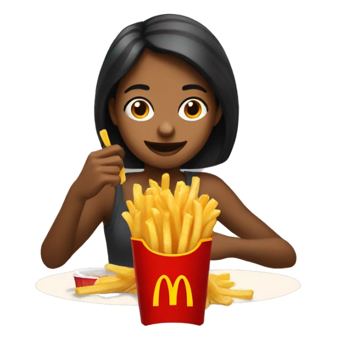 Girl eating mc donalds fries sticker