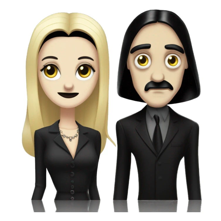 Morticia Addams and blond Gomez Addams  sticker