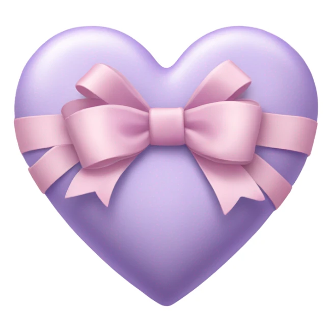 a lavender heart wrapped by a pastel pink bow sticker