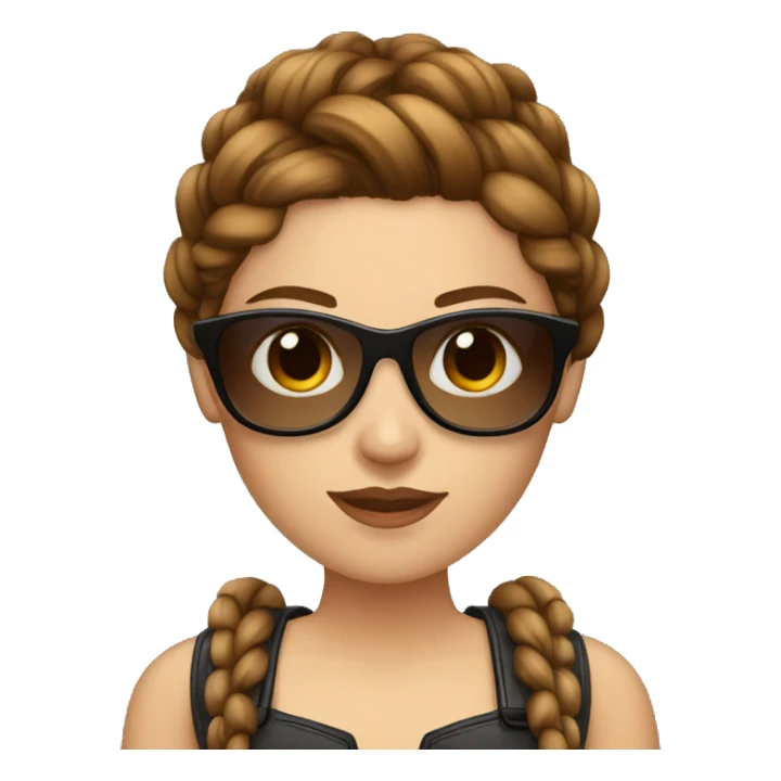 Valkyrie with French braids, brown hair and sunglasses sticker