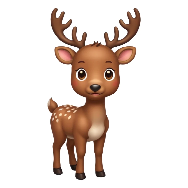 reindeer baby  cute, full body LIGHTS on his horns sticker