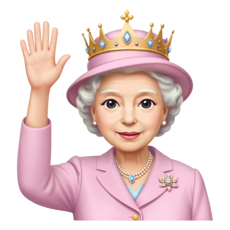 
Queen Elizabeth waves in pastel clothes sticker