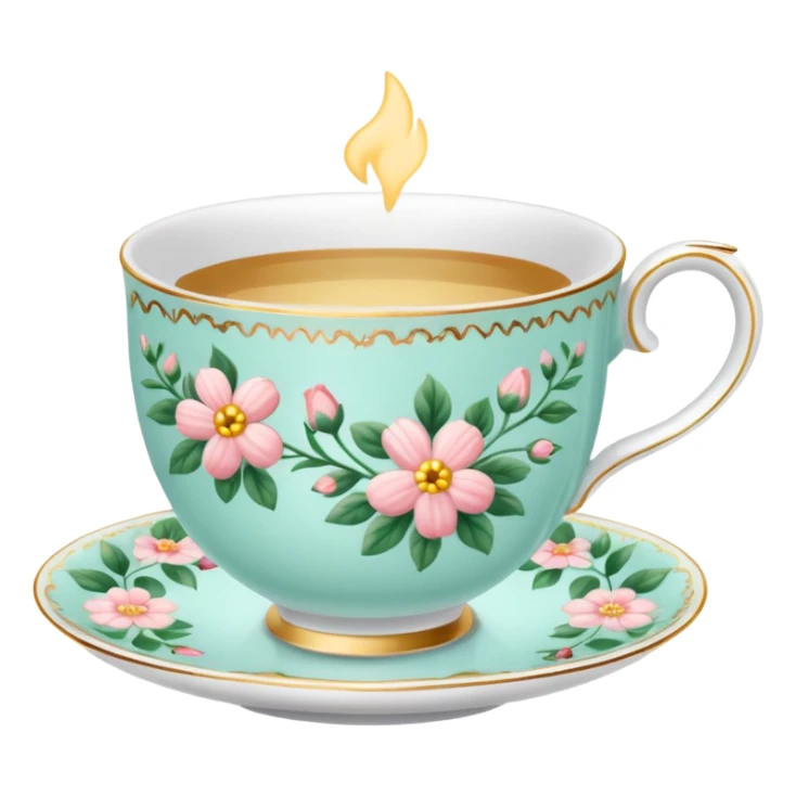 Spring time tea cup sticker