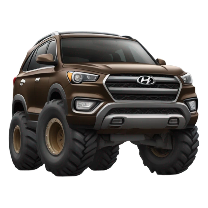 brown Hyundai suv with monster truck wheels sticker