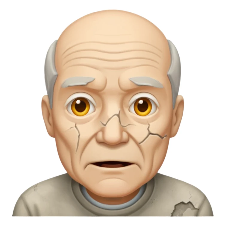 old white man with an open square mouth made of concrete sticker