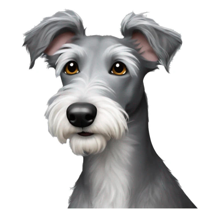 black and grey scruffy hair happy bedlington whippet sticker