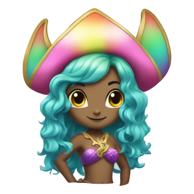 rainbow mermaid pirate bunny sticker