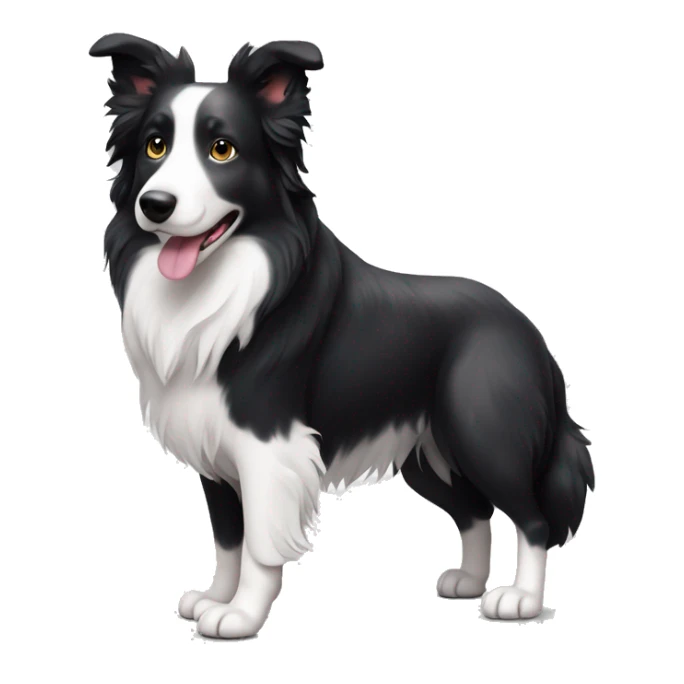 Black and White border collie with small black spots sticker