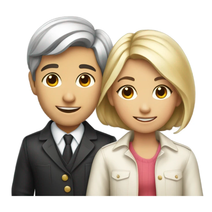 smiling boy and girl in stylish attire sticker