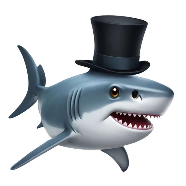 Shark with a top hat sticker