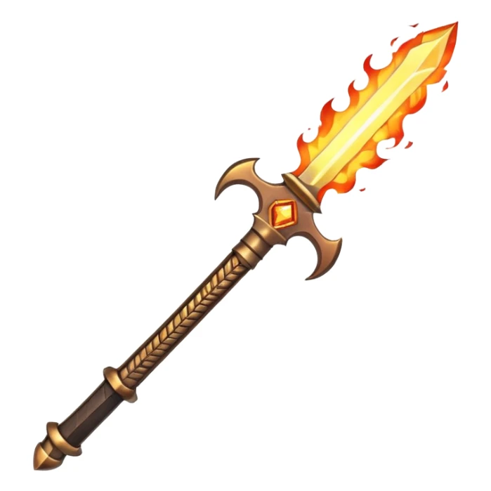Flaming magic sword — fiery aura and sparks sticker