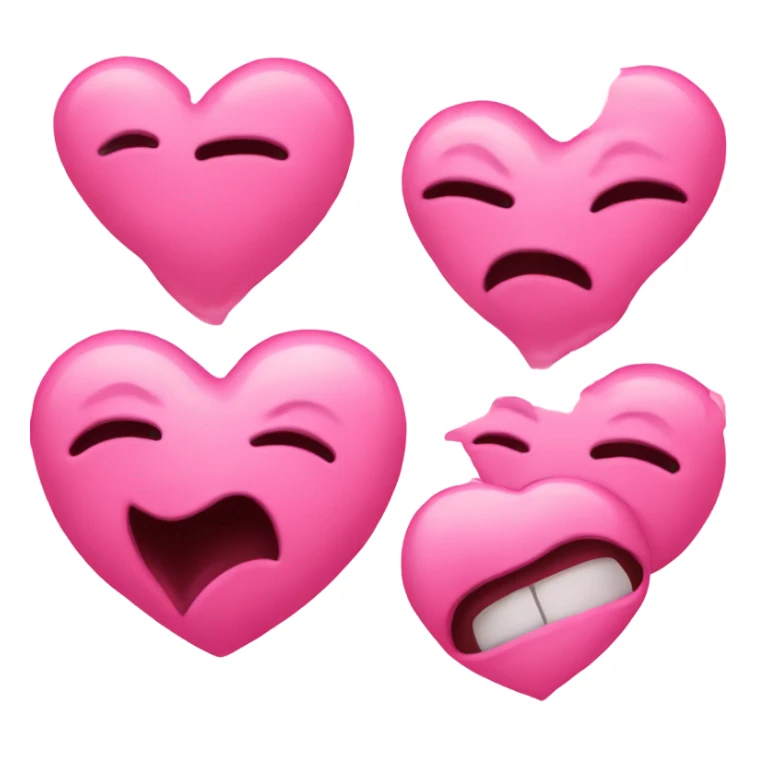 Pink Heart eyes kissing face sticker
