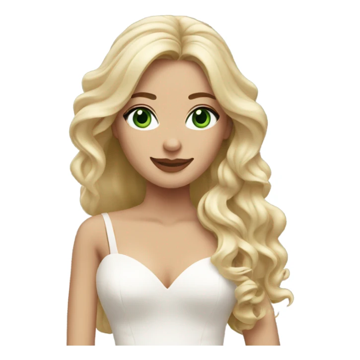 Bride with long wavy lose blonde hair and green eyes  sticker