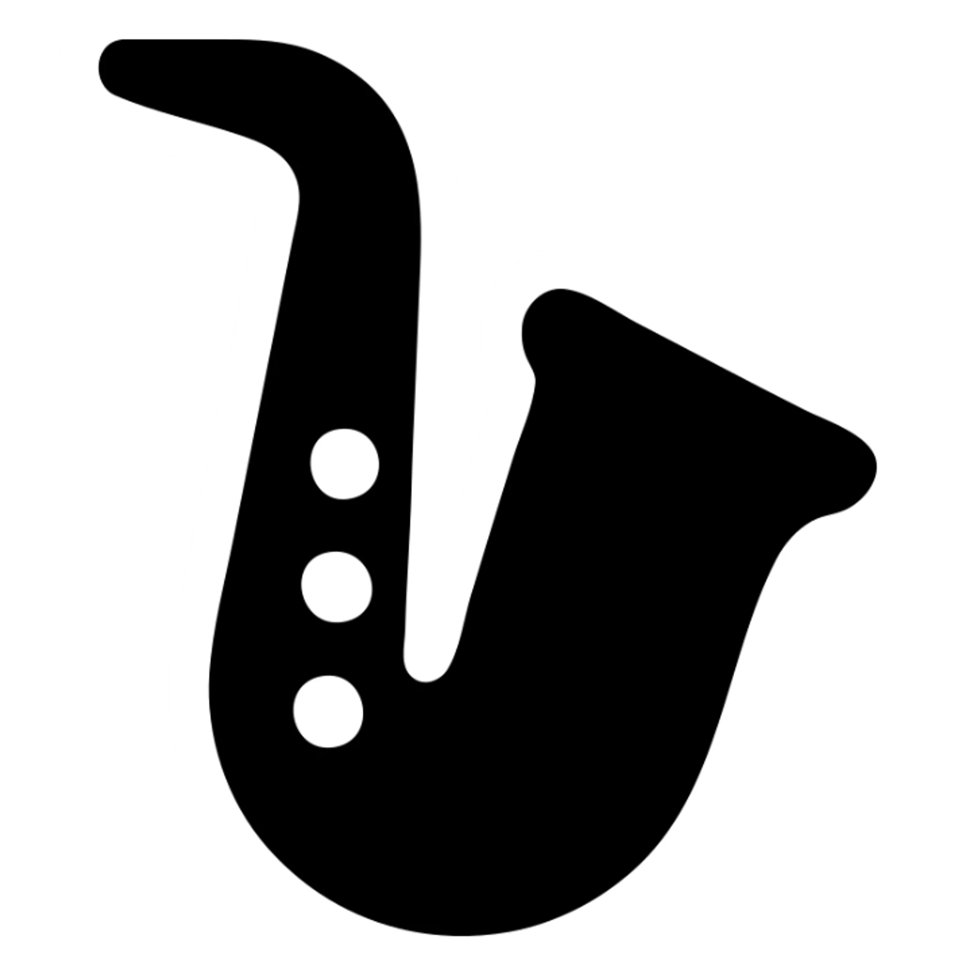 saxophone icon with bold outlines and minimal details sticker