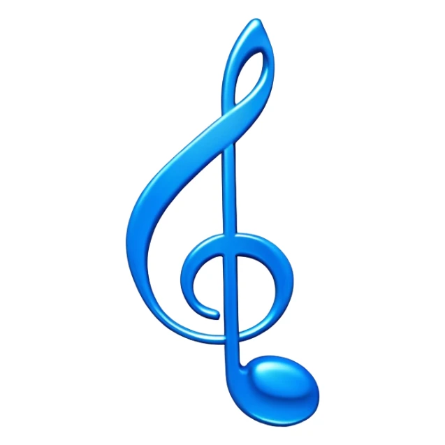 3D blue music icon logo note  no background unique y2k clipart sticker