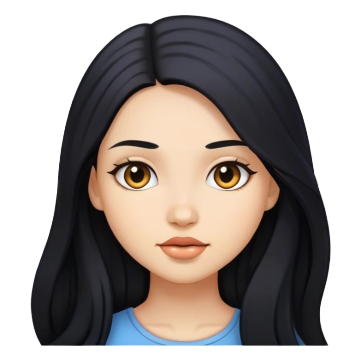 Güzel uzun siyah saçlı bir kız  sticker