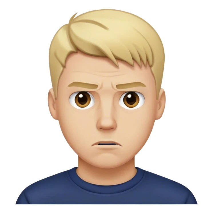 blonde guy with taper haircut wearing navy crewneck getting mad  sticker