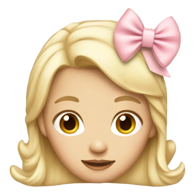 Blonde lady with light pink hairbow sticker