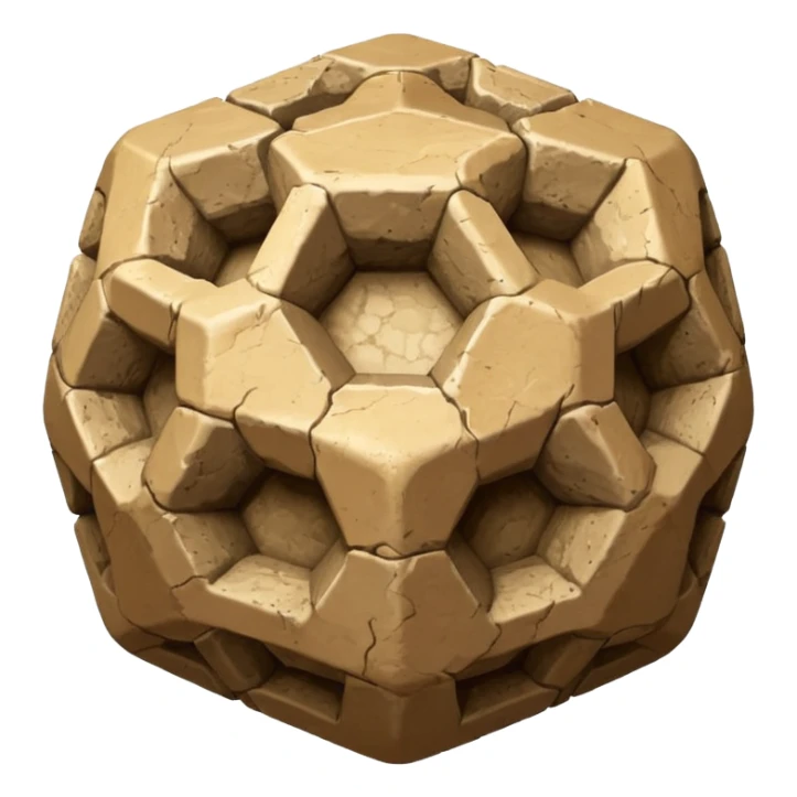 american-beije-intricate-stone-age-rocky-crusted-dodecahedron-shaped sticker