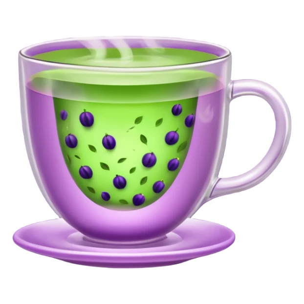 Berry green tea in a steaming cup sticker