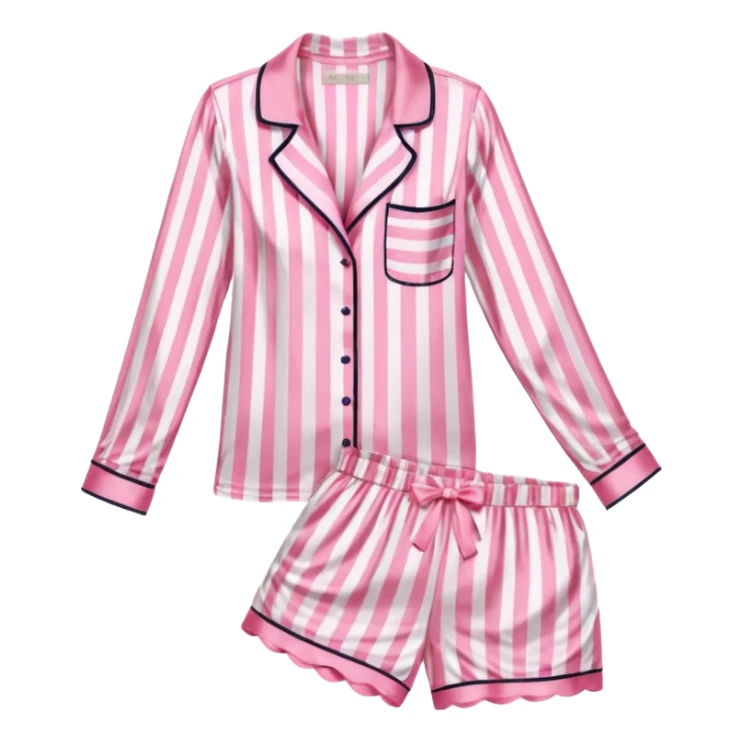 Striped pink and white silk Victoria’s Secret pajama set sticker