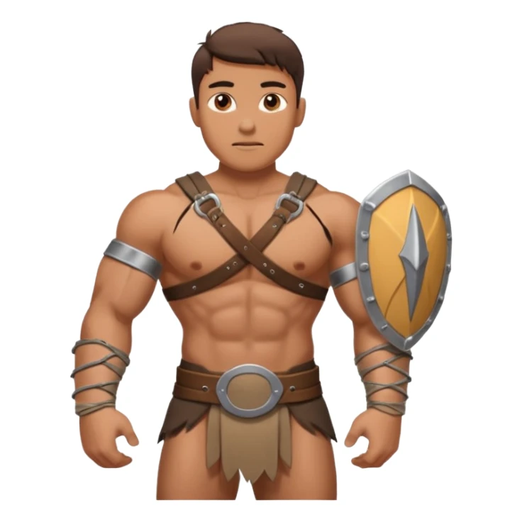 Man in loincloth with metal arm bracers sticker