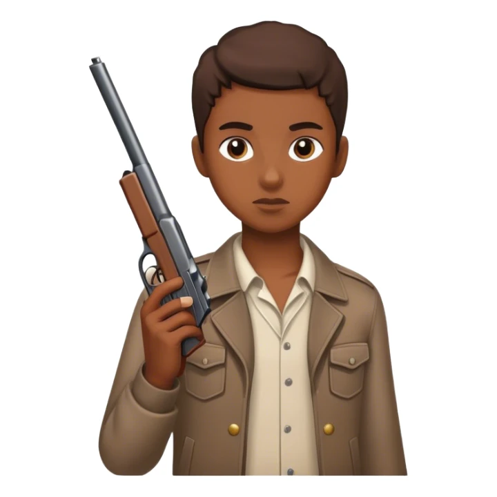 Teenager holding a handgun sticker