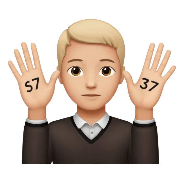 Make a person doing the 67 meme with the words six seven on there hands  sticker