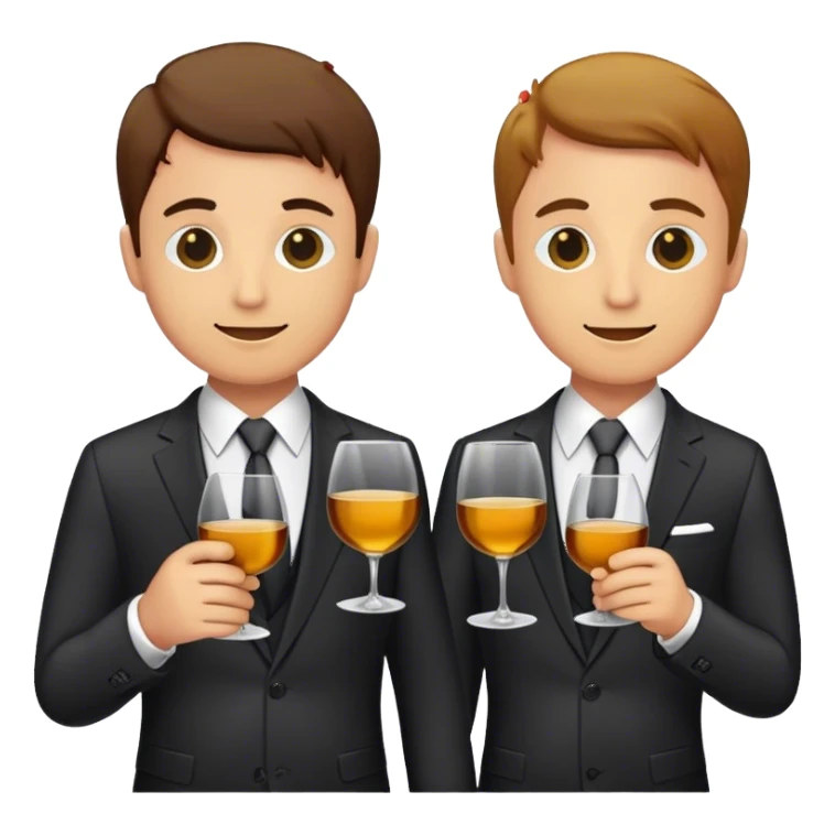 A 3 friends wearing suit and tie while drinking a sherry wine sticker