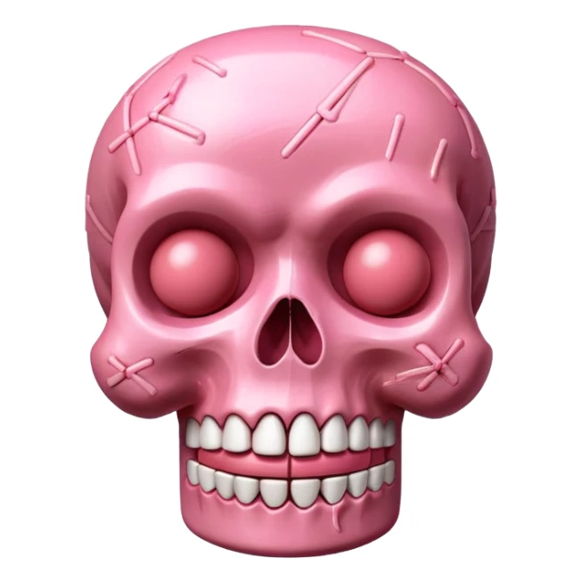 kawaii skull EMOJI made of SPAM MEAT sticker