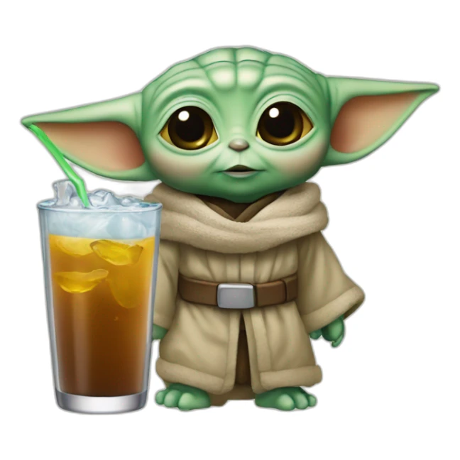 Baby yoda make a drink sticker