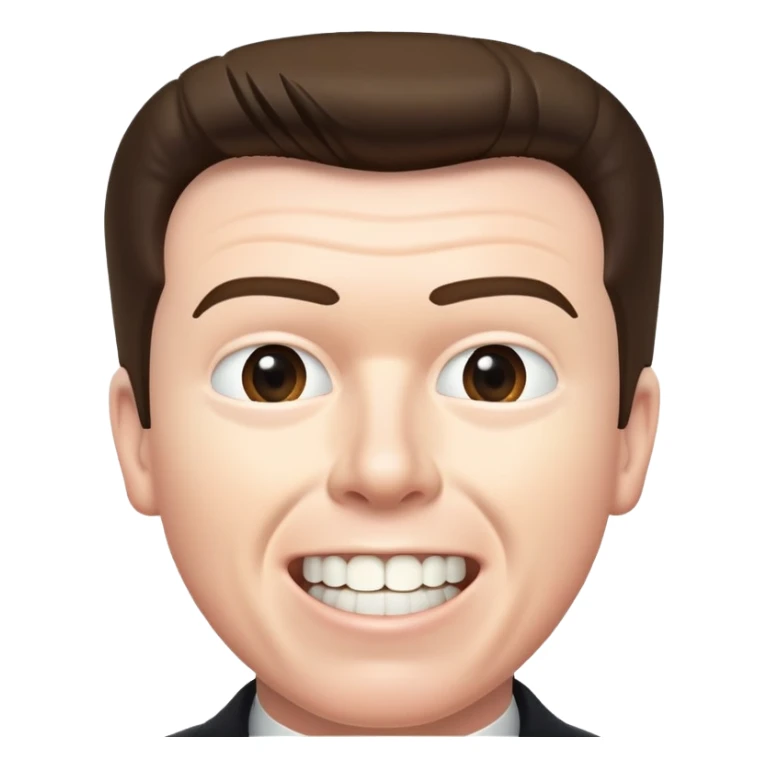 Light G Major Rick Astley with straight face but only his front teeth are sticking out and the background also has Light G Major effects too sticker