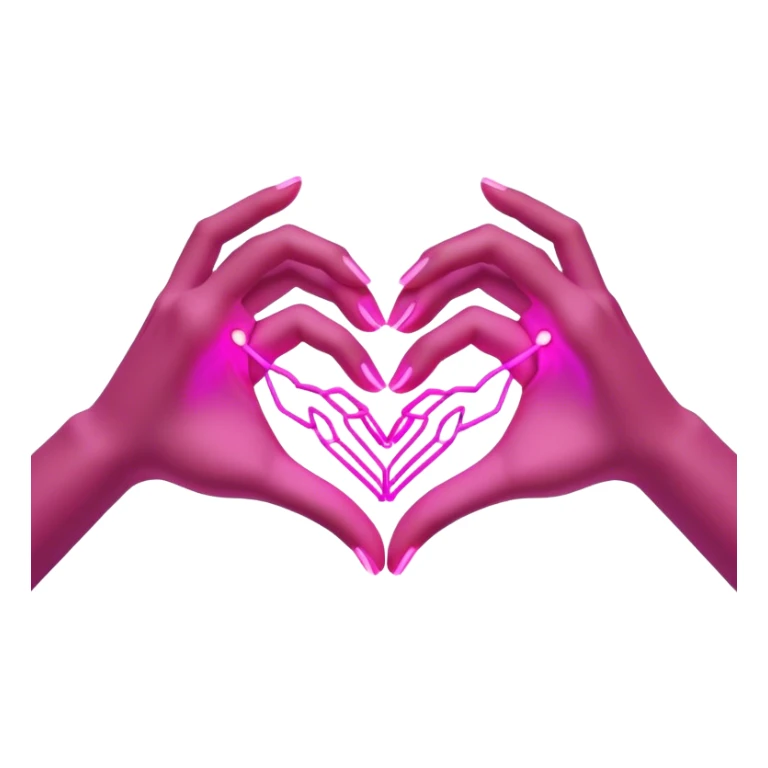 Neon cyberpunk style 

heart made of female neon hands sticker