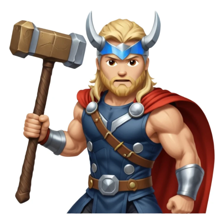 Norse god Thor, with hammer and lightning  sticker