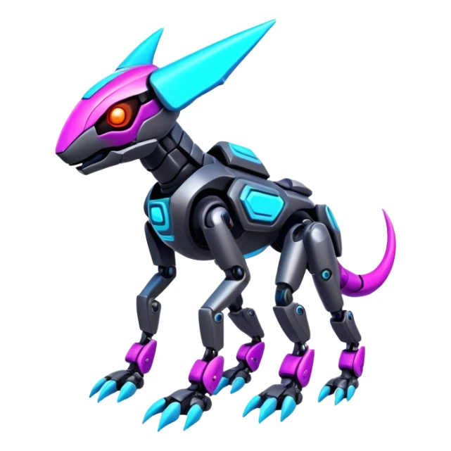 modern colorful neon-colored Fakémon-Protogen-creature (full body) sticker