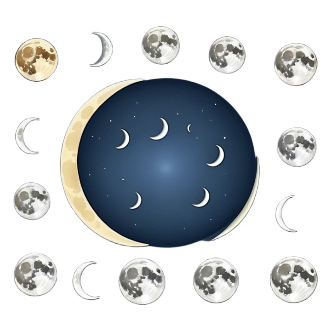 all different phases of the moon ￼ sticker