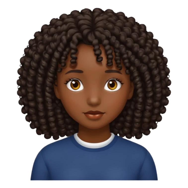 Una chica morena de cabello rizado no esponjado y color negro sticker