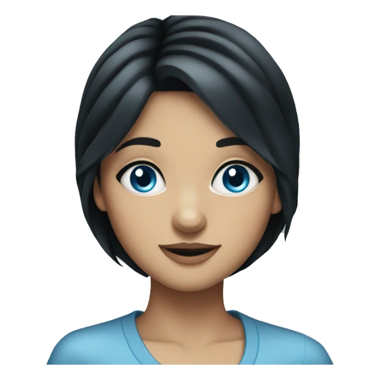 Pretty girl with black hair and blue eyes sticker