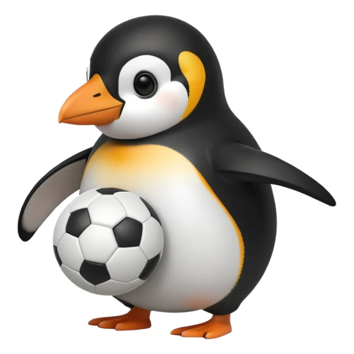 a penguin playing football sticker